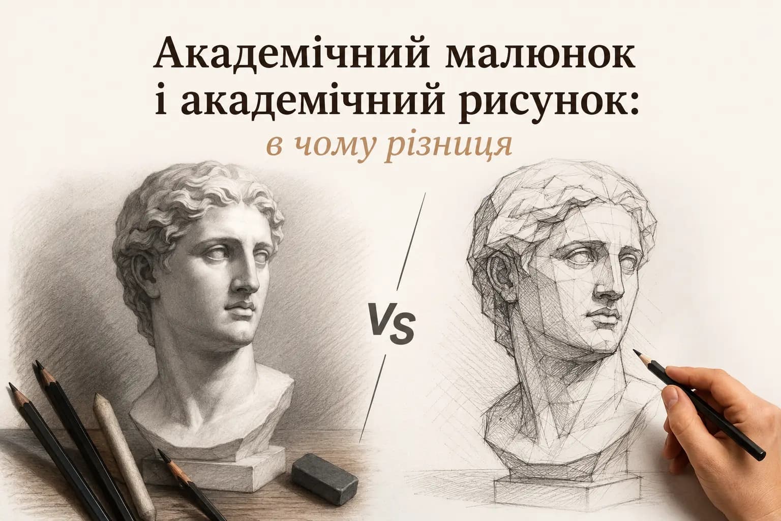 Академічний малюнок і академічний рисунок: в чому різниця