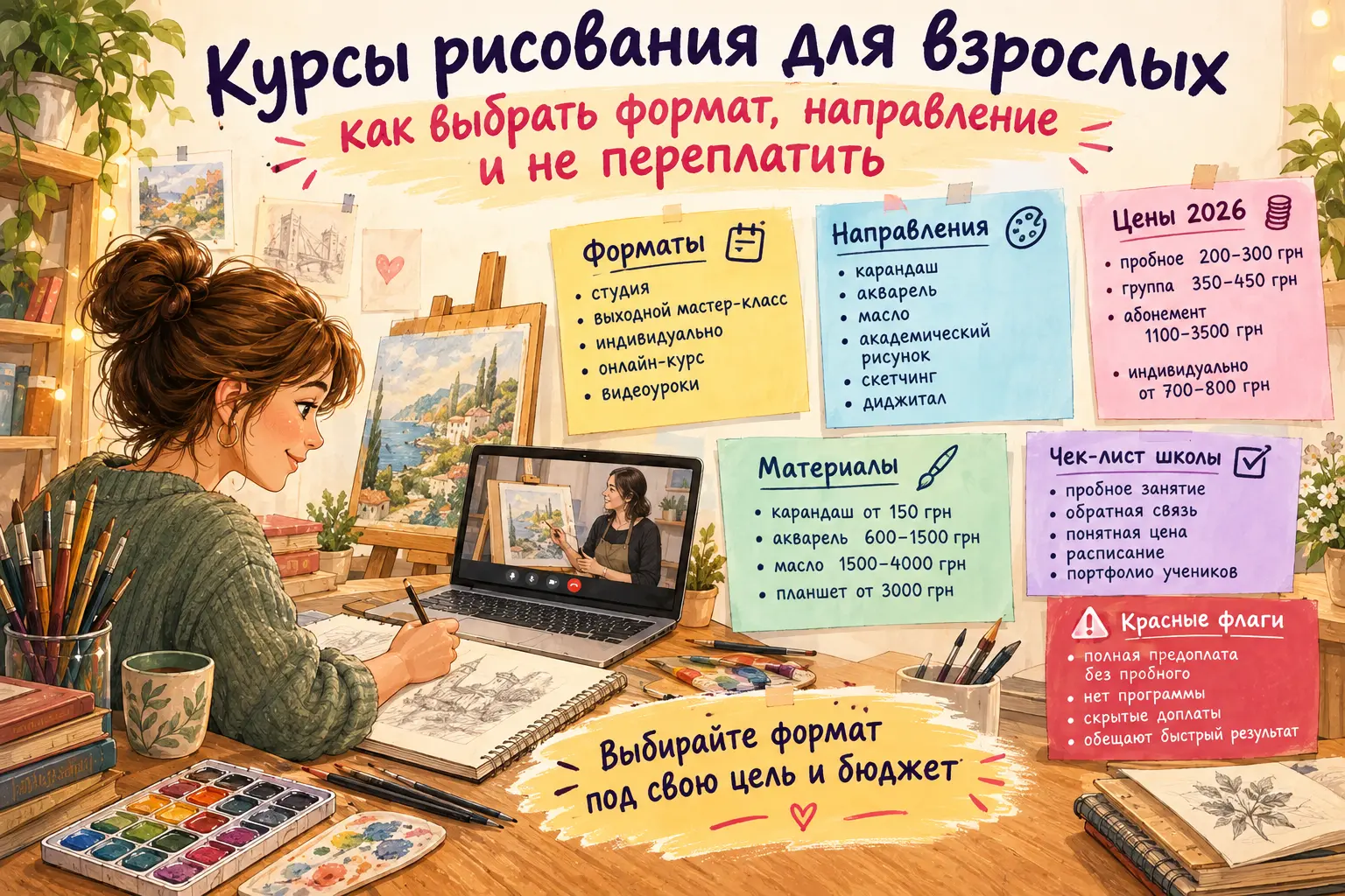 Курсы рисования для взрослых: как выбрать формат, направление и не переплатить