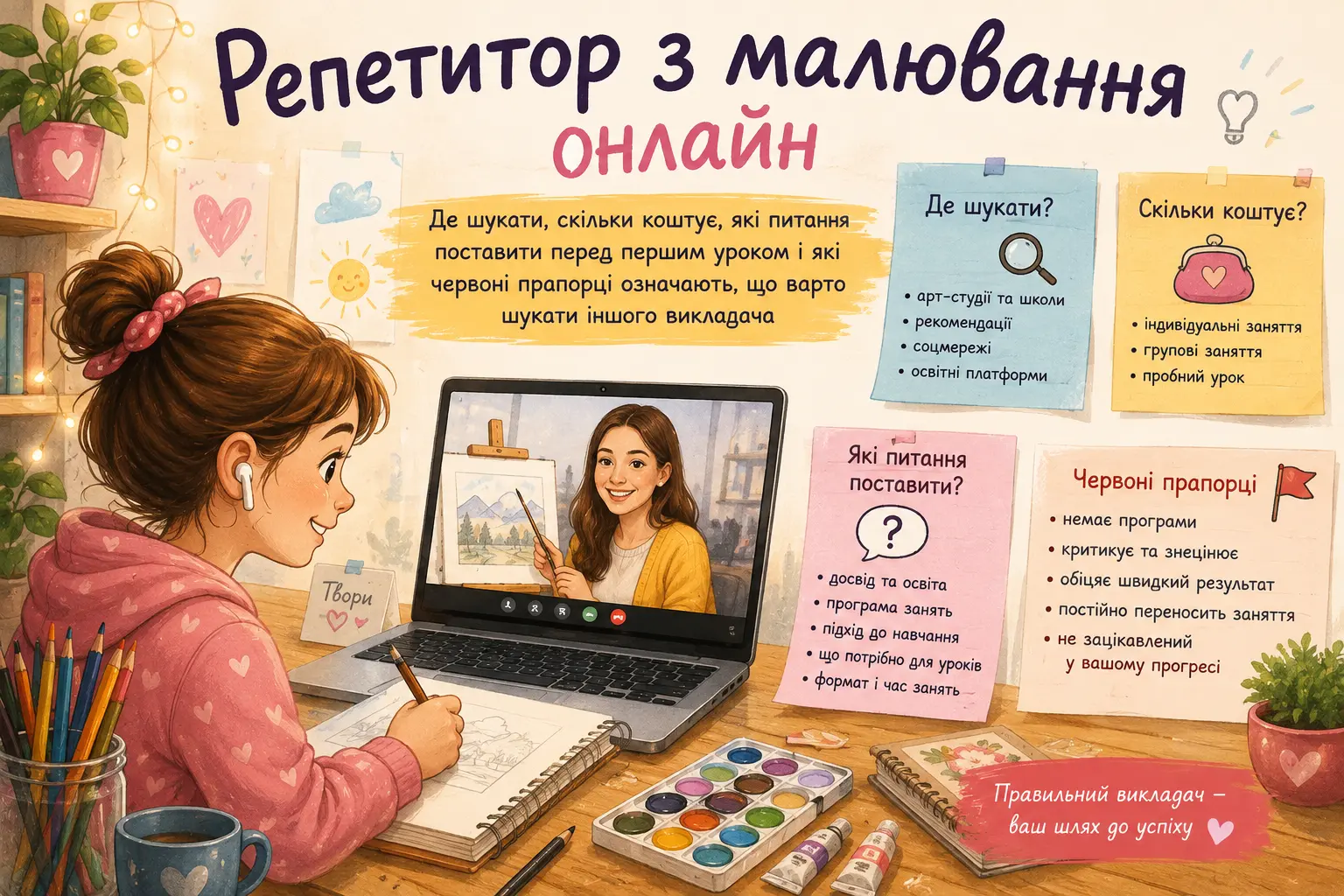 Репетитор з малювання онлайн: як обрати вчителя