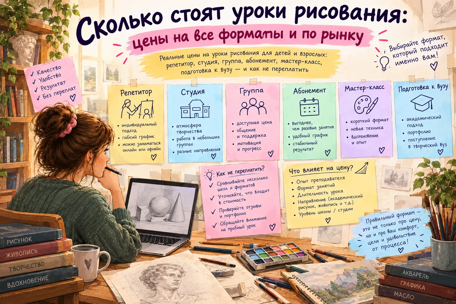 Сколько стоят уроки рисования: цены на все форматы и по рынку