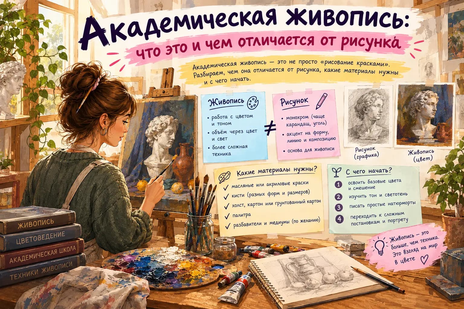 Академическая живопись — натюрморт масляными красками